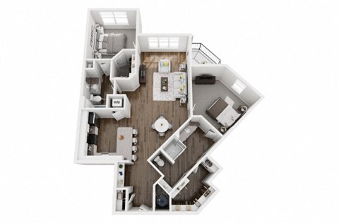 2 Bed 2 Bath 1271 sf Calhoun Renovated Floor Plan at Two Addison Place, Pooler, Georgia